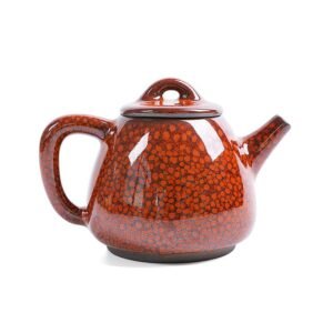 Orange-teapot-handmade-jianzhan-tenmoku-teapot-1.jpg 橙色茶壶