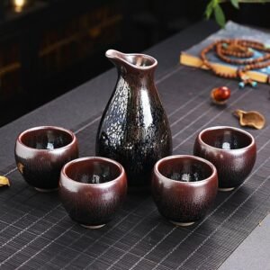 Succulent-Sake-Set-Jian-Zhan-Tenmokus-Cup-1.jpg 眼泪清酒套装